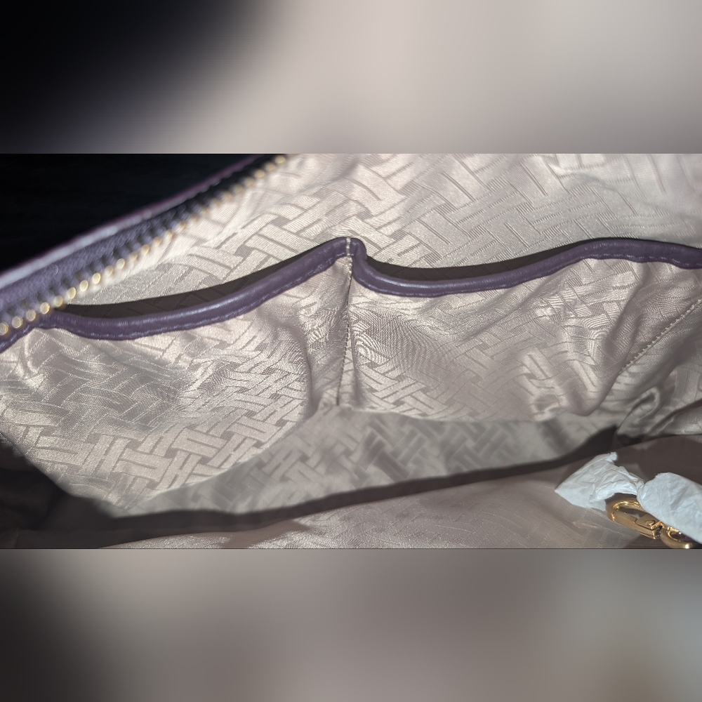 NWT Cole Haan Zip Should Bag In Dark Aubergine Purple - Picture 4 of 8